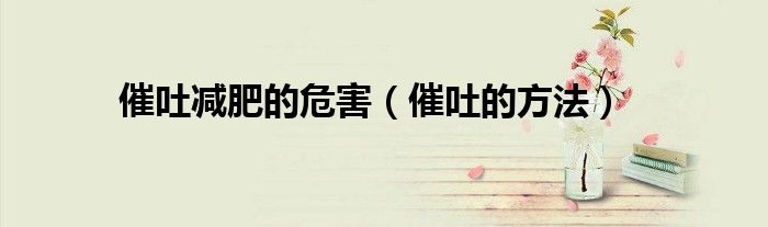 催吐减肥的危害（催吐的方法）