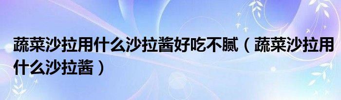 蔬菜沙拉用什么沙拉酱好吃不腻（蔬菜沙拉用什么沙拉酱）