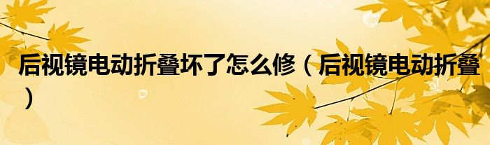 后视镜电动折叠坏了怎么修(后视镜电动折叠)