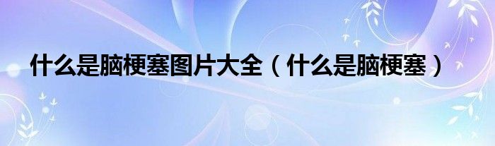 什么是脑梗塞图片大全（什么是脑梗塞）
