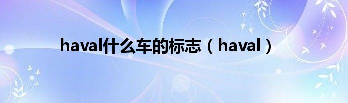 haval什么车的标志（haval）