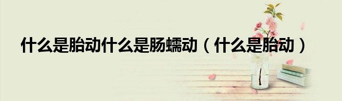 什么是胎动什么是肠蠕动(什么是胎动)