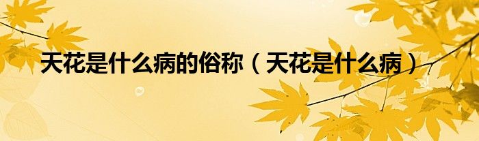 天花是什么病的俗称（天花是什么病）