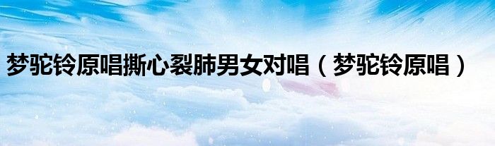 梦驼铃原唱撕心裂肺男女对唱（梦驼铃原唱）