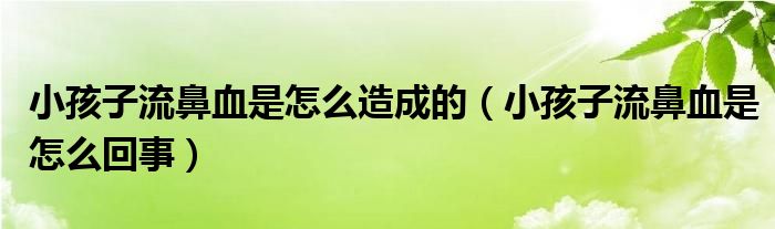 小孩子流鼻血是怎么造成的（小孩子流鼻血是怎么回事）