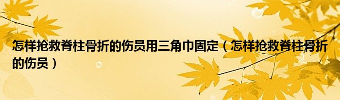 怎样抢救脊柱骨折的伤员用三角巾固定（怎样抢救脊柱骨折的伤员）