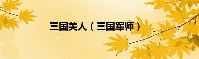 三国美人（三国军师）