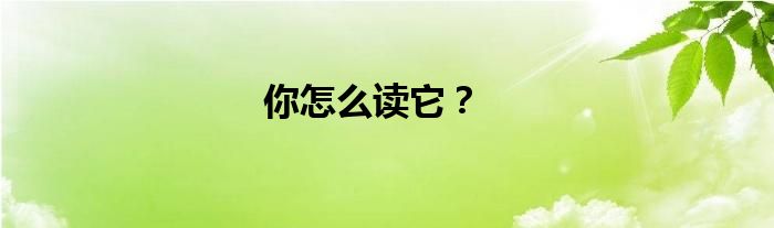 你怎么读它？