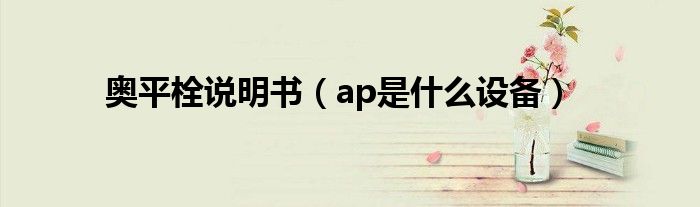 奥平栓说明书（ap是什么设备）