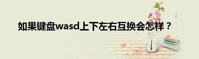 如果键盘wasd上下左右互换会怎样？