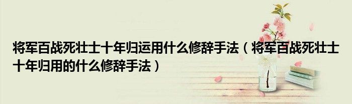 将军百战死壮士十年归运用什么修辞手法（将军百战死壮士十年归用的什么修辞手法）