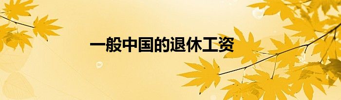 一般中国的退休工资