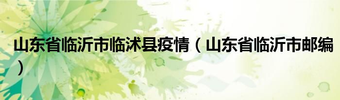 山东省临沂市临沭县疫情（山东省临沂市邮编）