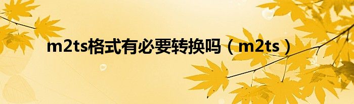 m2ts格式有必要转换吗（m2ts）