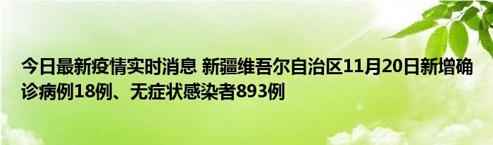 今日最新疫情实时消息 新疆维吾尔自治区11月20日新增确诊病例18例、无症状感染者893例