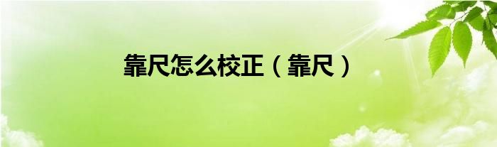 靠尺怎么校正(靠尺)
