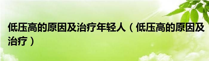 低压高的原因及治疗年轻人（低压高的原因及治疗）