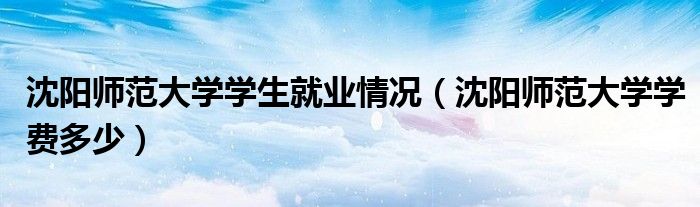 沈阳师范大学学生就业情况（沈阳师范大学学费多少）