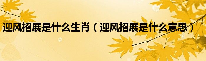 迎风招展是什么生肖（迎风招展是什么意思）