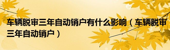 车辆脱审三年自动销户有什么影响（车辆脱审三年自动销户）