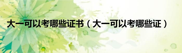 大一可以考哪些证书（大一可以考哪些证）