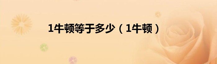 1牛顿等于多少（1牛顿）