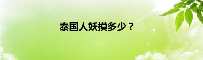 泰国人妖摸多少？