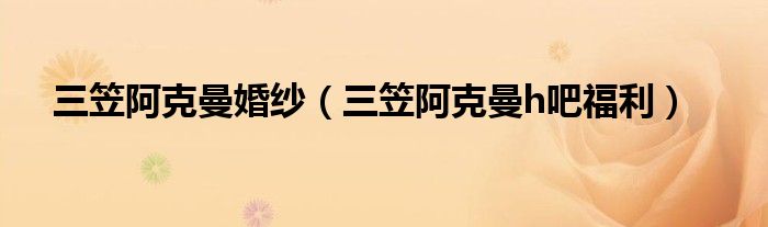 三笠阿克曼婚纱（三笠阿克曼h吧福利）