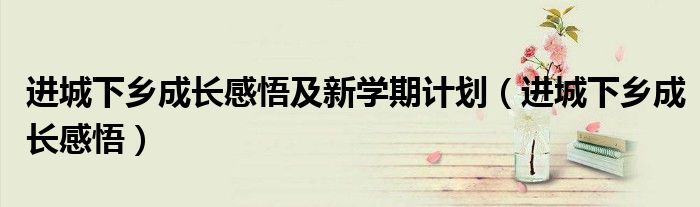 进城下乡成长感悟及新学期计划(进城下乡成长感悟)