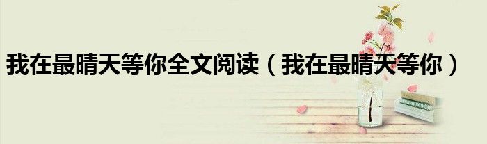 我在最晴天等你全文阅读（我在最晴天等你）