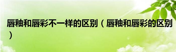 唇釉和唇彩不一样的区别（唇釉和唇彩的区别）