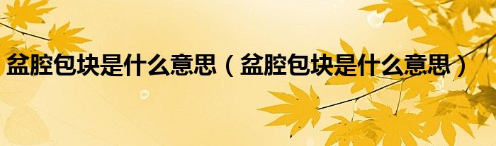 盆腔包块是什么意思（盆腔包块是什么意思）