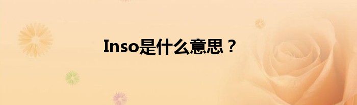 Inso是什么意思？