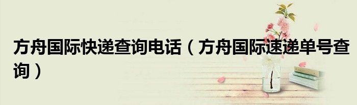 方舟国际快递查询电话（方舟国际速递单号查询）