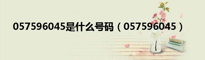 057596045是什么号码（057596045）