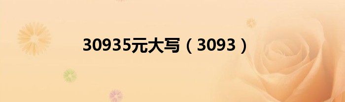 30935元大写（3093）