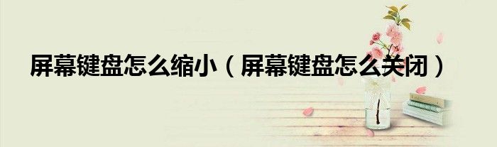屏幕键盘怎么缩小（屏幕键盘怎么关闭）