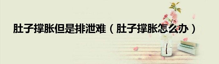 肚子撑胀但是排泄难（肚子撑胀怎么办）