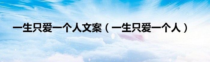 一生只爱一个人文案（一生只爱一个人）