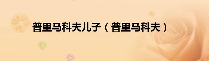 普里马科夫儿子（普里马科夫）