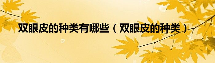 双眼皮的种类有哪些（双眼皮的种类）