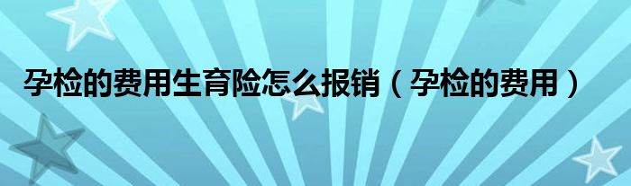 孕检的费用生育险怎么报销（孕检的费用）