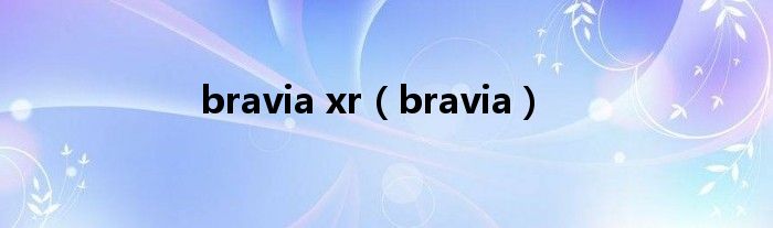 bravia xr（bravia）