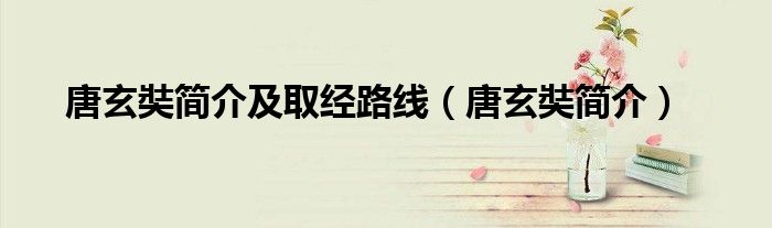 唐玄奘简介及取经路线（唐玄奘简介）