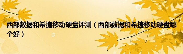 西部数据和希捷移动硬盘评测(西部数据和希捷移动硬盘哪个好)
