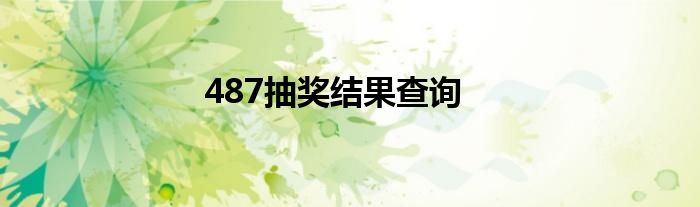 487抽奖结果查询