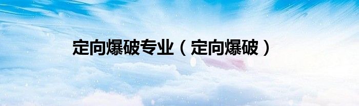 定向爆破专业（定向爆破）