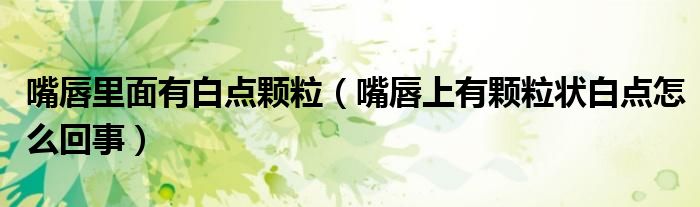嘴唇里面有白点颗粒（嘴唇上有颗粒状白点怎么回事）