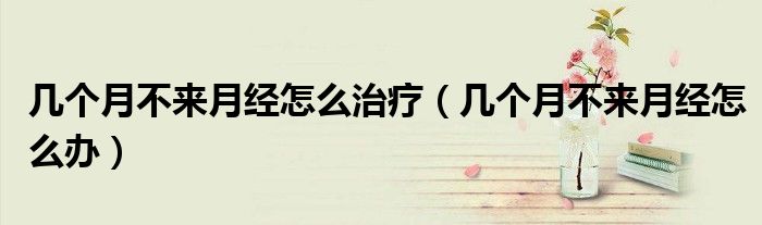 几个月不来月经怎么治疗（几个月不来月经怎么办）