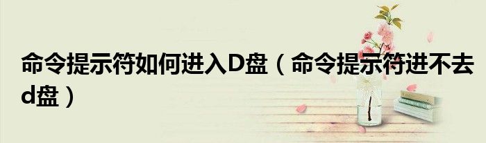 命令提示符如何进入D盘（命令提示符进不去d盘）